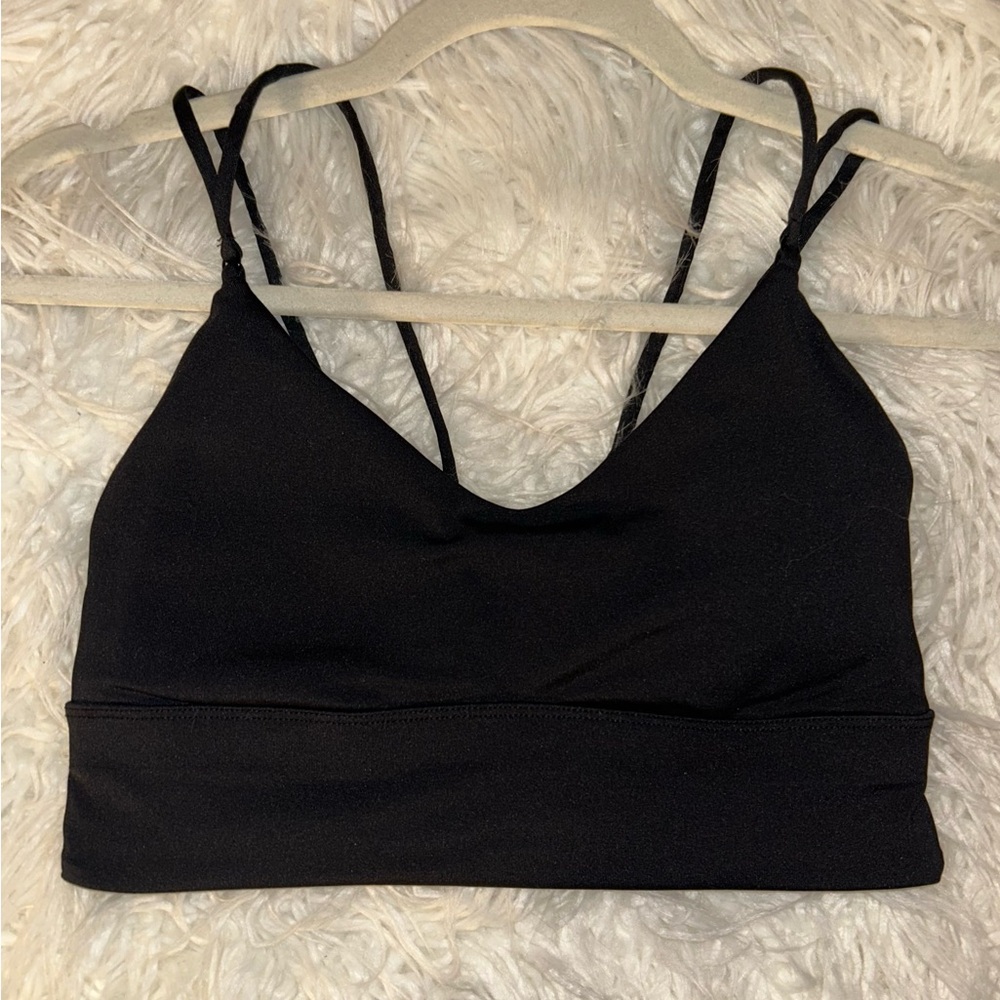 Black Strappy Sports Bra